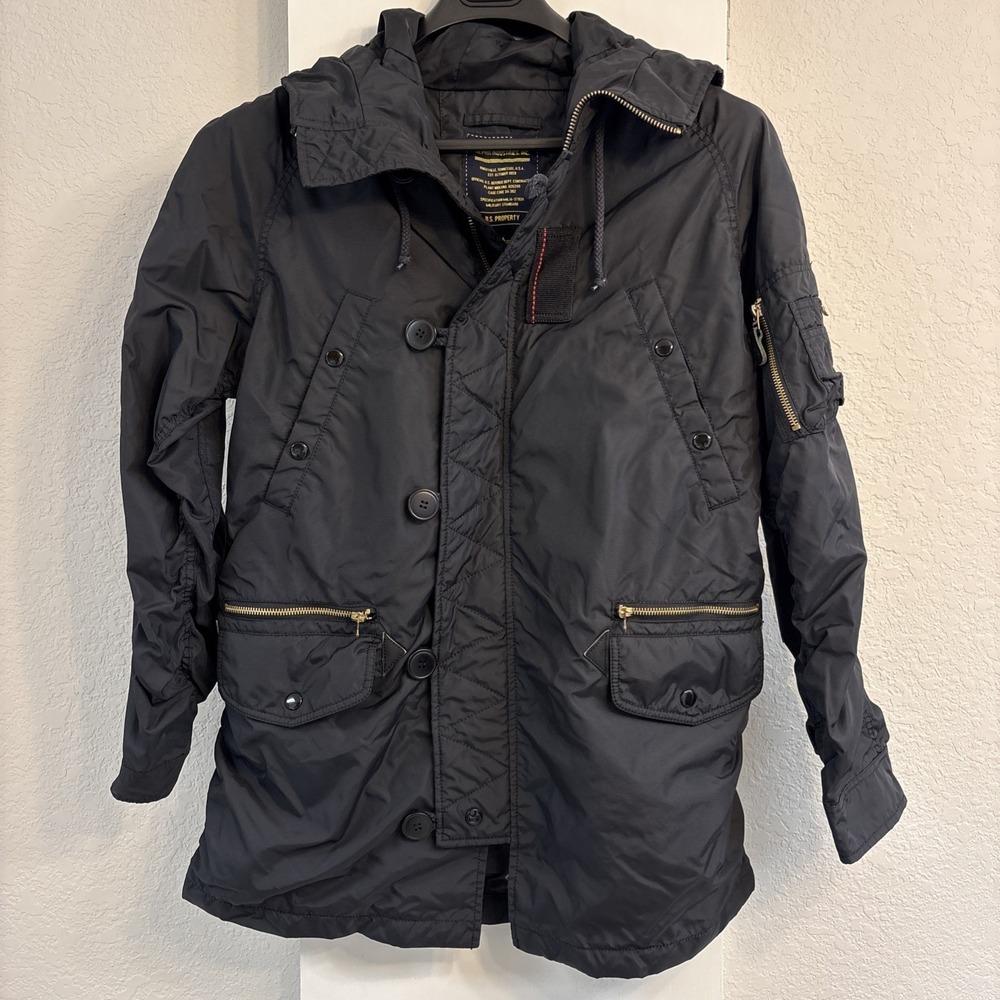 Alpha Industries Hooded Jacket Ambrose N 3b Military Parka Black Men's M